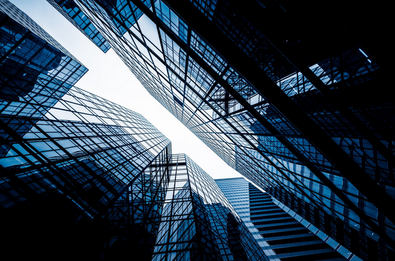 Low angle view of skyscrapers