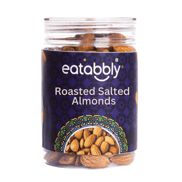 Roasted Salted Almonds - Premium Jars ( 200 gms) - Eatabbly